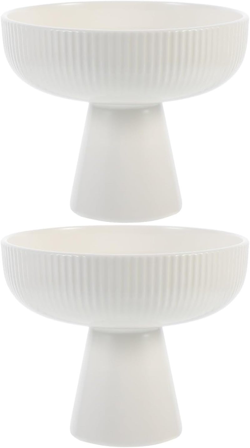 Amosfun 2pcs Ceramic Ice Cream Bowls Dessert Cups  Footed Sundae Pudding and Fruit Cups Valentines Party Holiday Decoration - Image 1