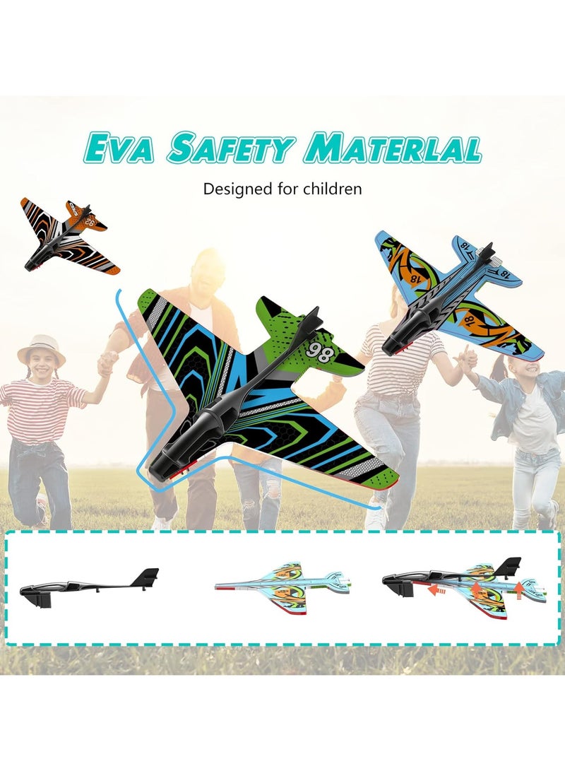 Beauenty Airplane Toys for 4 5 6 Years Old Boys, Outdoor Toys for Kids Ages 4-8, Catapult Airplane with 4 pcs Glider Plane,Boys Toys Age 6-8 with One-Click Ejection Airplane Game - Image 3