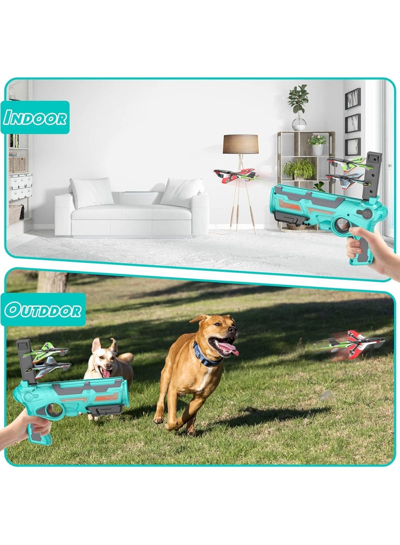 Beauenty Airplane Toys for 4 5 6 Years Old Boys, Outdoor Toys for Kids Ages 4-8, Catapult Airplane with 4 pcs Glider Plane,Boys Toys Age 6-8 with One-Click Ejection Airplane Game - Image 5