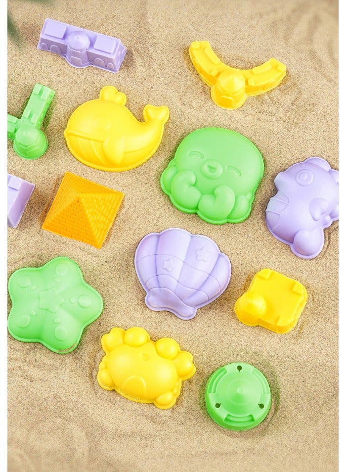 بيوينتي مجموعة ألعاب شاطئ قابلة للطي - دلاء، مجارف وقوالب، ألعاب رمل قابلة للطي للأعمار 4-12، تشمل حقيبة تخزين شبكية، مثالية للإجازات الصيفية واللعب في الخارج. - Image 2