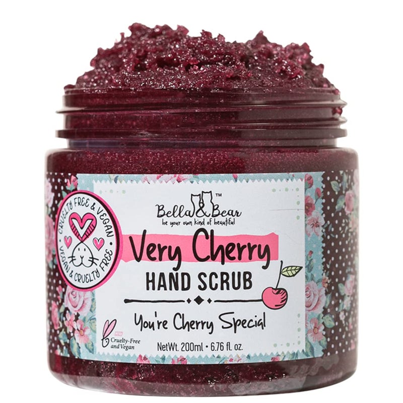 Bella and Bear Bella  Bear Very Cherry Hand Scrub No Harmful Chemicals CrueltyFree VeganFriendly Exfoliating 67oz