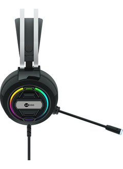lecoo Lenovo HT401 On-Ear USB2.0 RGB LED Backlight Wired Gaming Headset Black  - Image 2