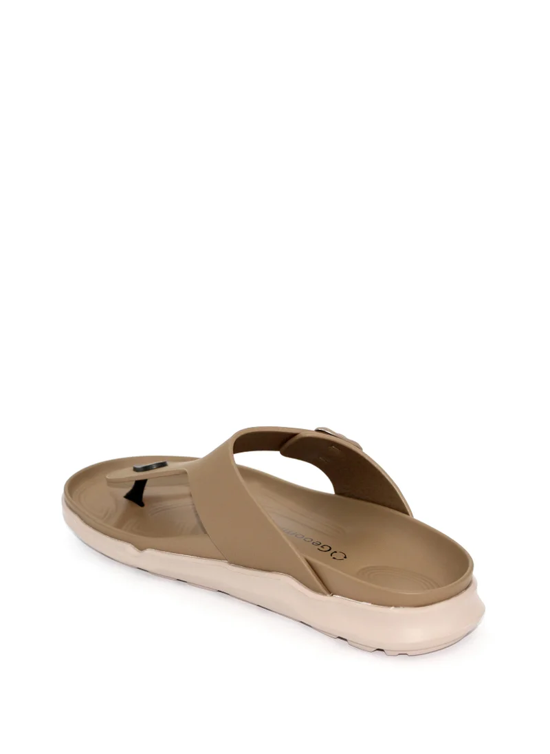 جيومني صندل عربي تقليدي للرجال - تصميم مريح من الجلد سهل الارتداء - مثالي للارتداء اليومي والمناسبات - بيج