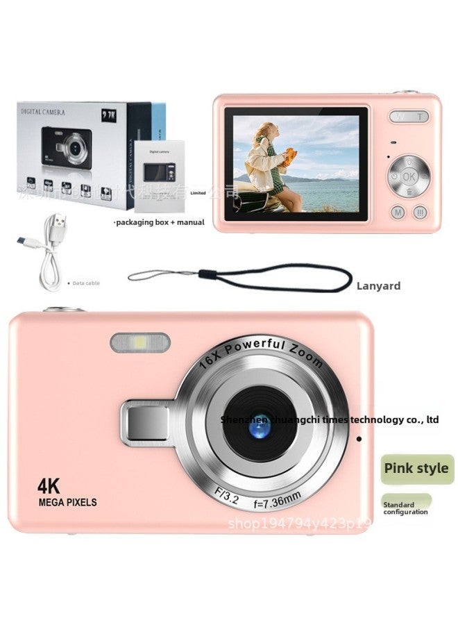 HD Digital Camera Students Mini Digital Camera Children Special Photography Shooting Camera Wholesale-Color:Q12 Pink-hd Large Screen + Storage Bag  - Image 1