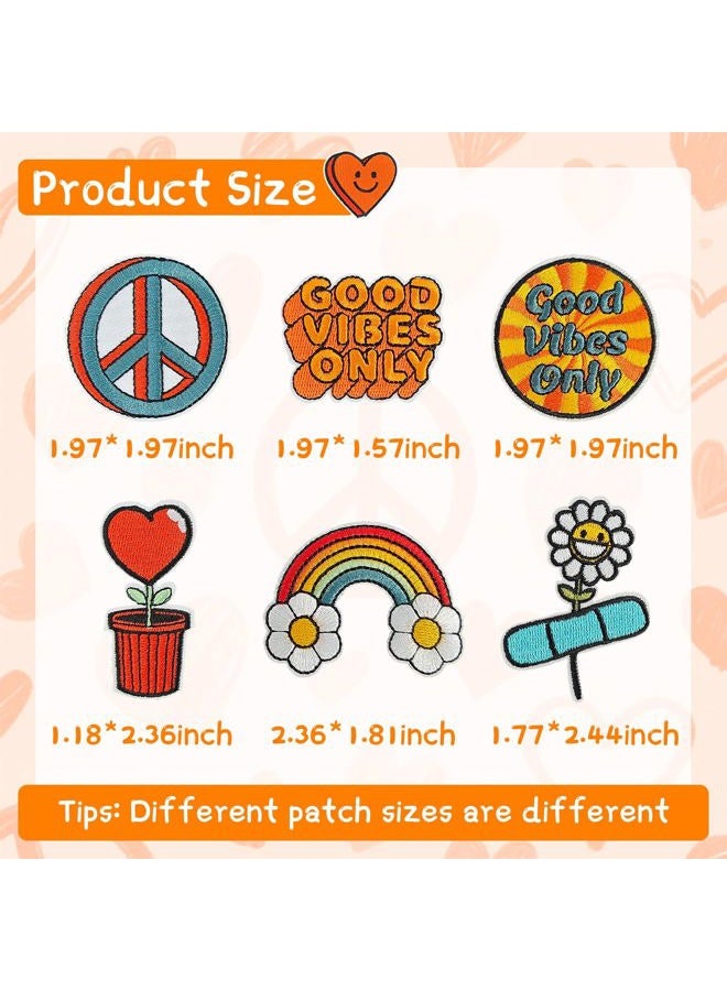 RF-patch 32Pcs Hippie Iron on Patches, Embroidered Girls Iron on/Sew on Patch for Clothes, Hats, Jeans, Dress, Backpacks - Image 2