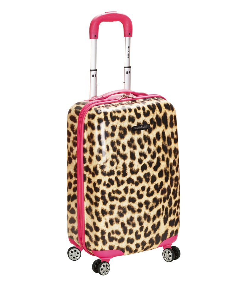 Rockland Safari Hardside Spinner Wheel Luggage, Pink Leopard, Carry-On 20-Inch - Image 2