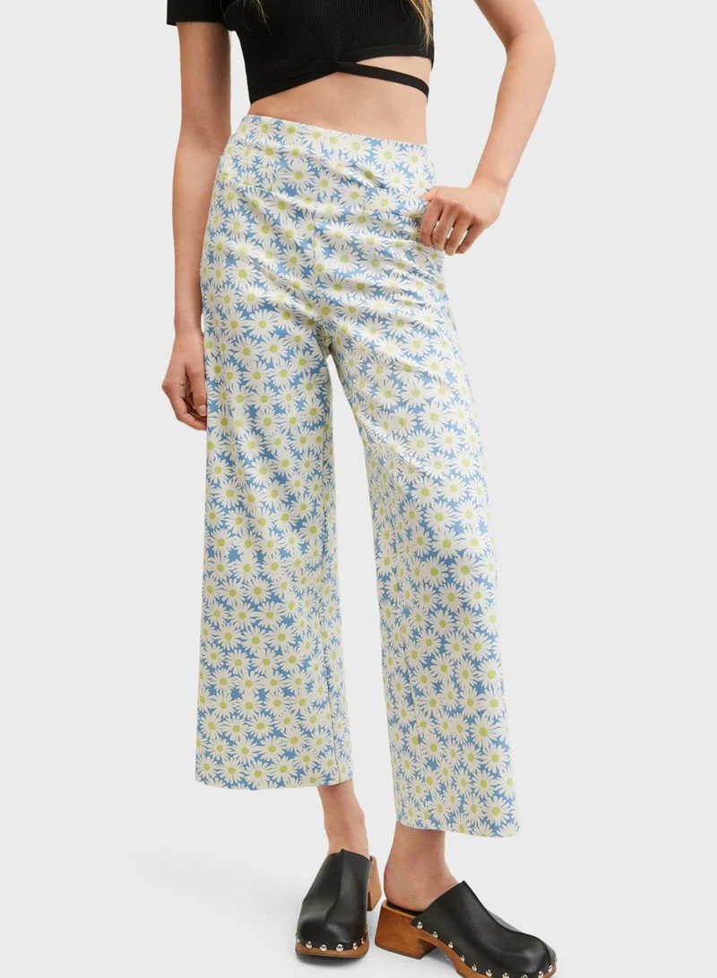 MANGO Wide Leg Pants
