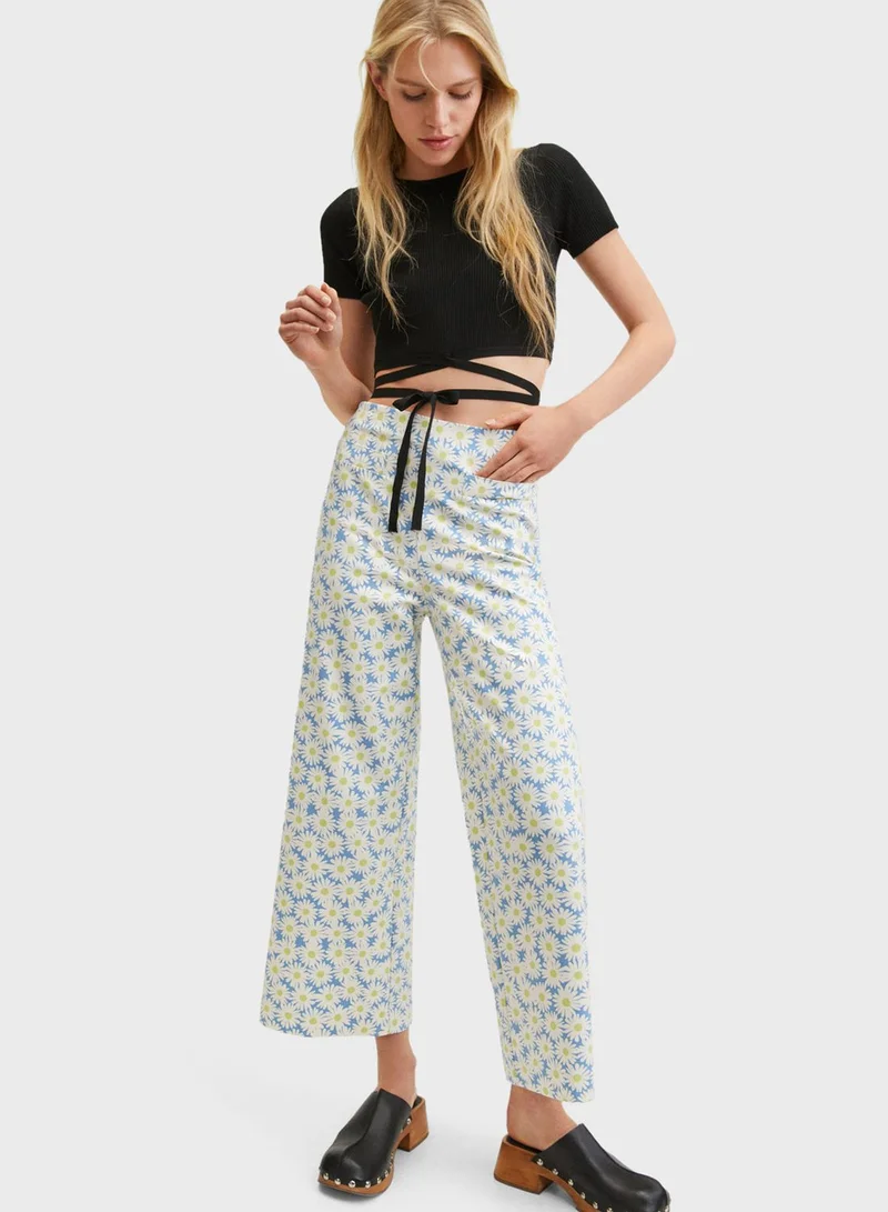 MANGO Wide Leg Pants