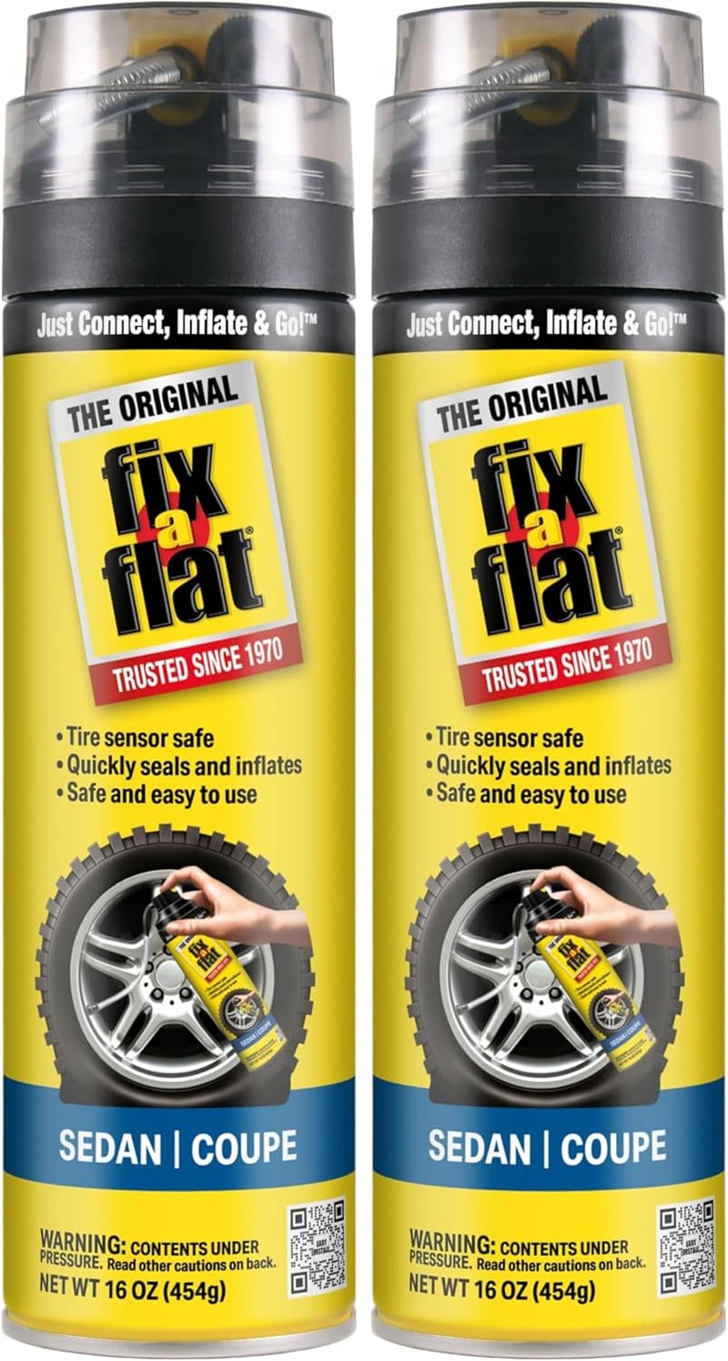 Fix A Flat Tire Repair, 16 oz, 2-Pack | Emergency Use | Eco-Friendly Formula | For Standard Tires | Universal Fit - Image 1