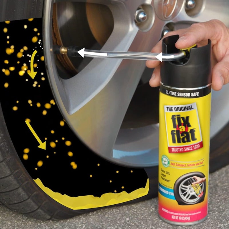 Fix A Flat Tire Repair, 16 oz, 2-Pack | Emergency Use | Eco-Friendly Formula | For Standard Tires | Universal Fit - Image 2