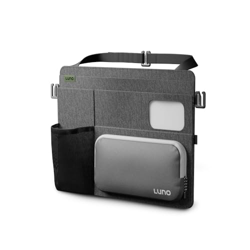Luno Backseat Car Organizers Travel Organizer for Road Trip Essentials wiPad Holder SnapOn Pouch Bottle Slot GHooks for Road Trip Camping Seat Protector Organizer Fits All SUVs Cars - Image 3