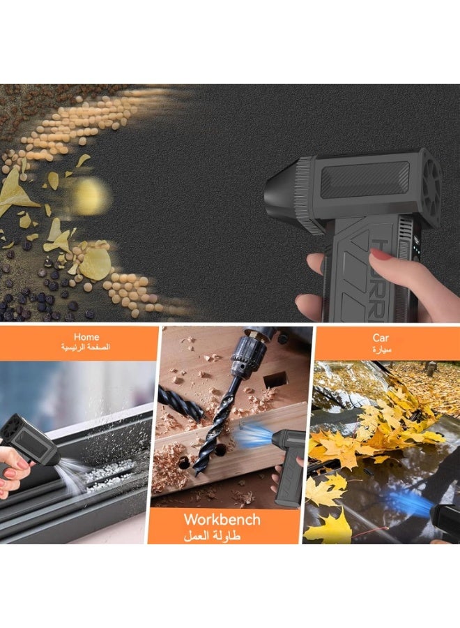 منفاخ نفاث محمول قوي (130000 دورة/دقيقة) - عملي لـ تنظيف السيارات، التخييم، والاستخدام الخارجي - جودة عالية - Image 5
