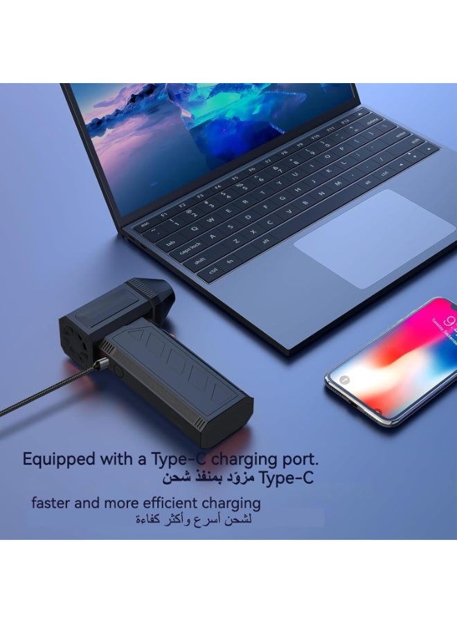 منفاخ نفاث محمول قوي (130000 دورة/دقيقة) - عملي لـ تنظيف السيارات، التخييم، والاستخدام الخارجي - جودة عالية - Image 4