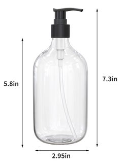 17 Ounce Clear Plastic Pump Bottle Dispenser, Refillable Empty Bottle Container with Pump for Essential Oil Soap Lotion Shampoo, 2 Pcs - pzsku/Z5665B39B7402ED22D669Z/45/_/1736515450/5eb4ef8b-2e3c-45d8-9341-babf278c3ebb