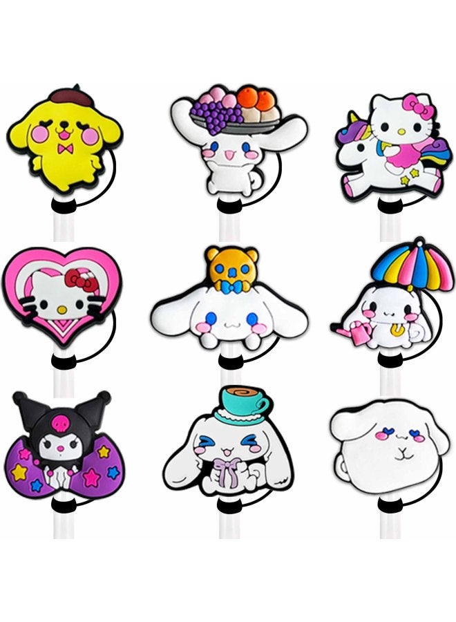 Sanrio Cute Straw Cap Straw Dust Cover Diy Decoration Accessories Straw Cover Silicone Dust Plug Accessories-Color:XGM212-56-Specifications:8mm