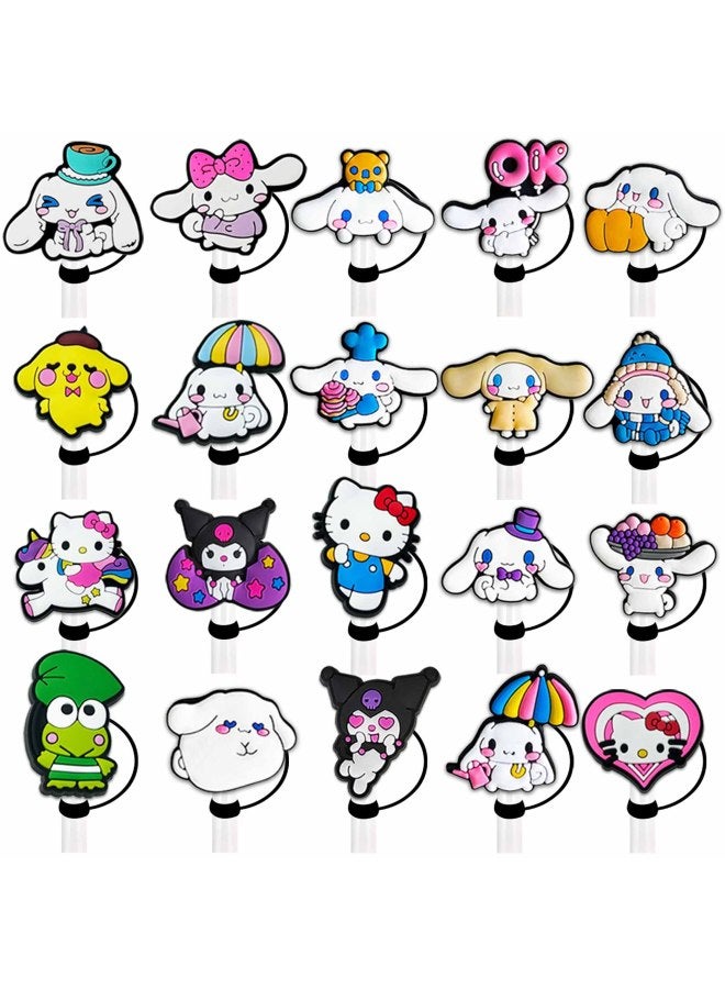 Sanrio Cute Straw Cap Straw Dust Cover Diy Decoration Accessories Straw Cover Silicone Dust Plug Accessories-Color:XGM212-56-Specifications:8mm