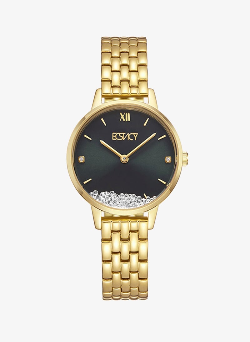 ECSTACY Women's Analog Round Shape Stainless Steel Wrist Watch E23505-GBGG - 31 Mm - Image 1