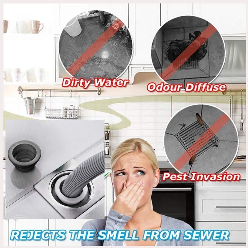 Leeonz Leeonz 4 Pieces Silicone Ring Silicone Seal Plug Ring Washing Machine Plug Ring for Bathroom Kitchen Cleaning Tools  - Image 4