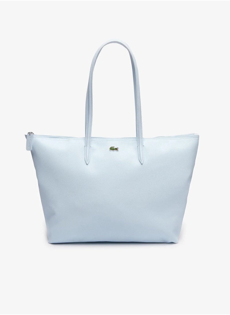 LACOSTE حقيبة يد نسائية ل12.12 مفهوم الموضة متعددة الاستخدامات بسعة كبيرة حقيبة توت حقيبة كتف كبيرة زرقاء فاتحة - Image 1