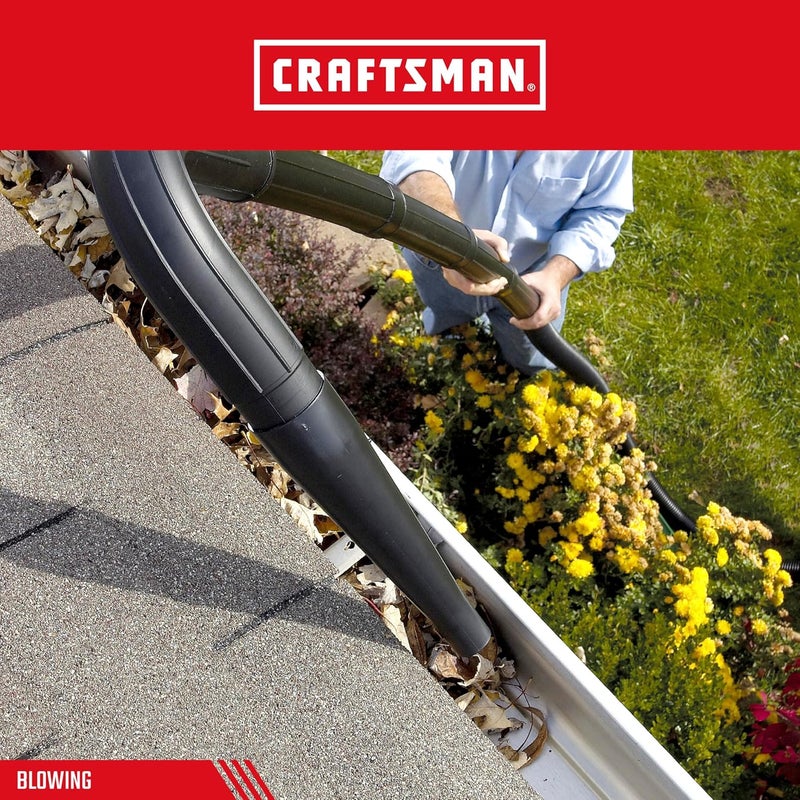 CRAFTSMAN CMXZVBE38640 2-1/2 in. Gutter Cleaning Wet Dry Vac Attachment Kit, Industrial-Grade Shop Vacuum Accessory for Cleaning or Blowing Debris from Gutters, Fits 2-1/2 in. Hose Diameter - Image 4