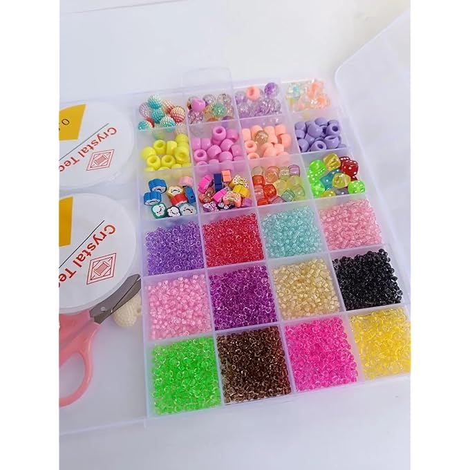 VITAL 2000 Pcs Kit with Loom Board, VITAL Loom Bracelet Making Kit for Kids Art Crafts Bracelet Making Set with Hooks &Charms for Kids Friendship Bracelet Kids Girls Birthday Gift Kits(HO-20789)