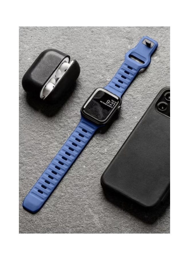 Spigen - Spigen Silicone Sport Strap for Apple Watch 38mm 40mm 41mm Series 8, 7, 6, 5, 4, 3, 2,1 & SE - Blue - Image 1