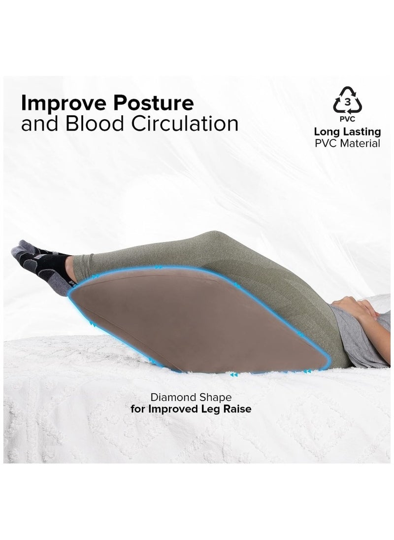 Ru syanl Inflatable Leg Elevation Pillow Portable Diamond Pillow for Legs with Storage Bag Multifunctional Leg Pillow for Promoting Blood Circulation Leg Injuries and Leg Rest Breathable PVC Material  - Image 4