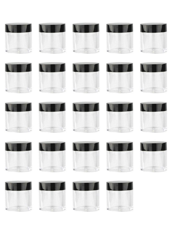 XICHEN (24 Pieces) 10G/10Ml Clear Plastic Cosmetic Round Container Jars With Black Lids - Image 1