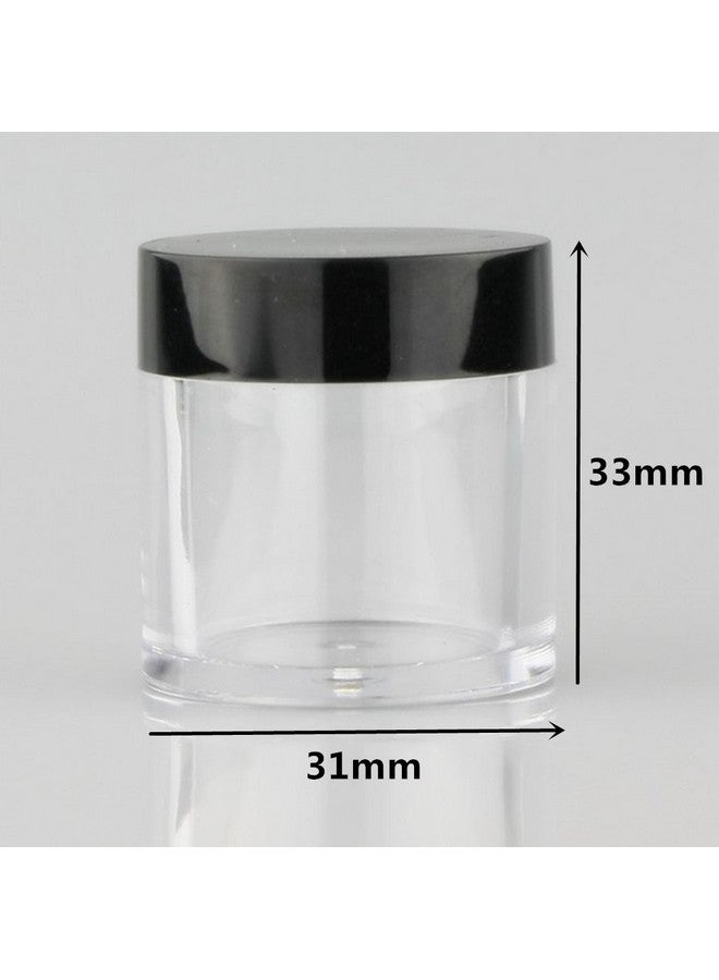 XICHEN (24 Pieces) 10G/10Ml Clear Plastic Cosmetic Round Container Jars With Black Lids - Image 2