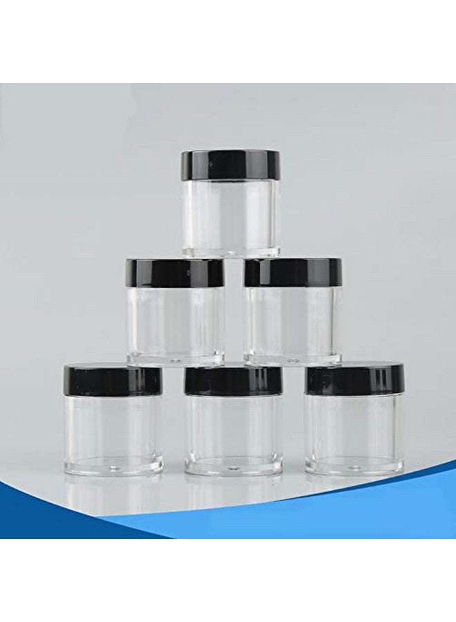 XICHEN (24 Pieces) 10G/10Ml Clear Plastic Cosmetic Round Container Jars With Black Lids - Image 3