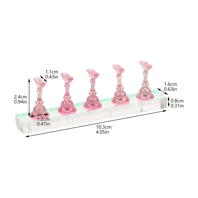 Acrylic Nail Practice Stand With Base 2 Sets Display Holder For School Home Use - Image 3