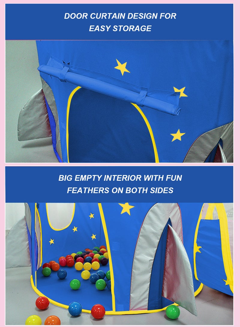 ما بيبي 3 قطع خيمة لعب للأطفال مع حفرة كرات ونفق زحف وخيام أميرات للأطفال الصغار بيت لعب للأطفال الصغار وعالم الفضاء وبيت لعب مثالي للأولاد في الأماكن المغلقة والمفتوحة وهدايا مثالية للأطفال - Image 5