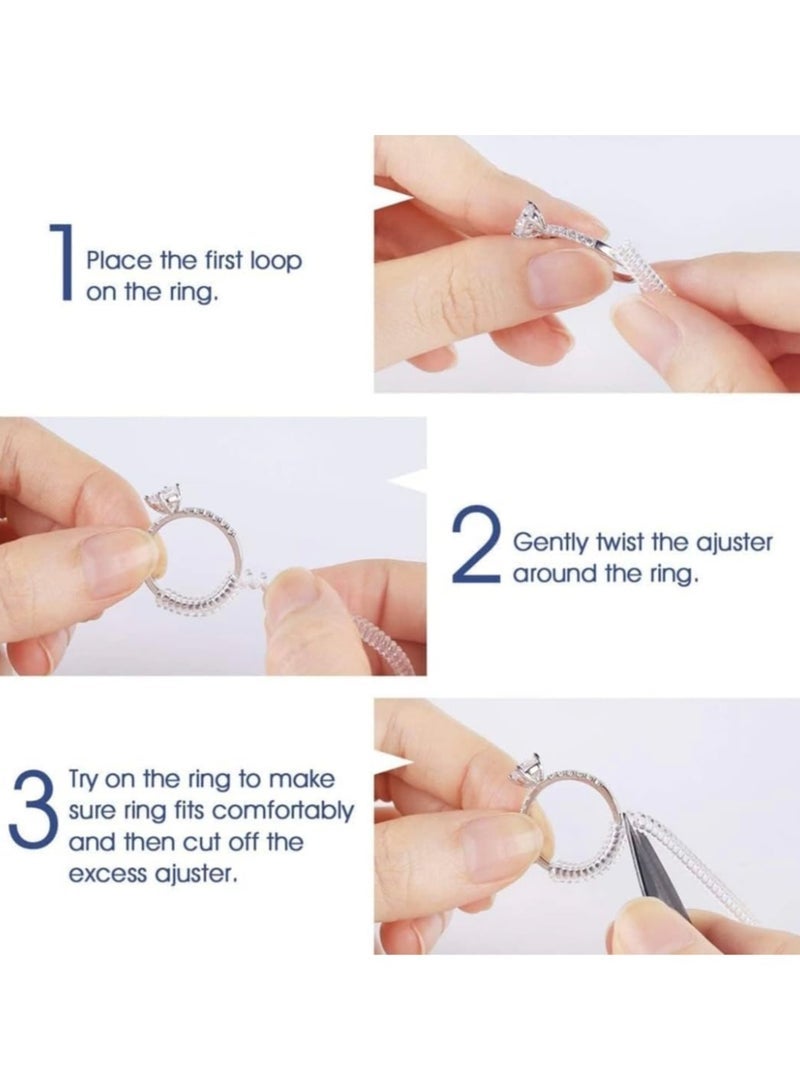 طقم ضبط حجم الخاتم السيليكون الشفاف 4 قطع مقاسات مختلفة - Image 2