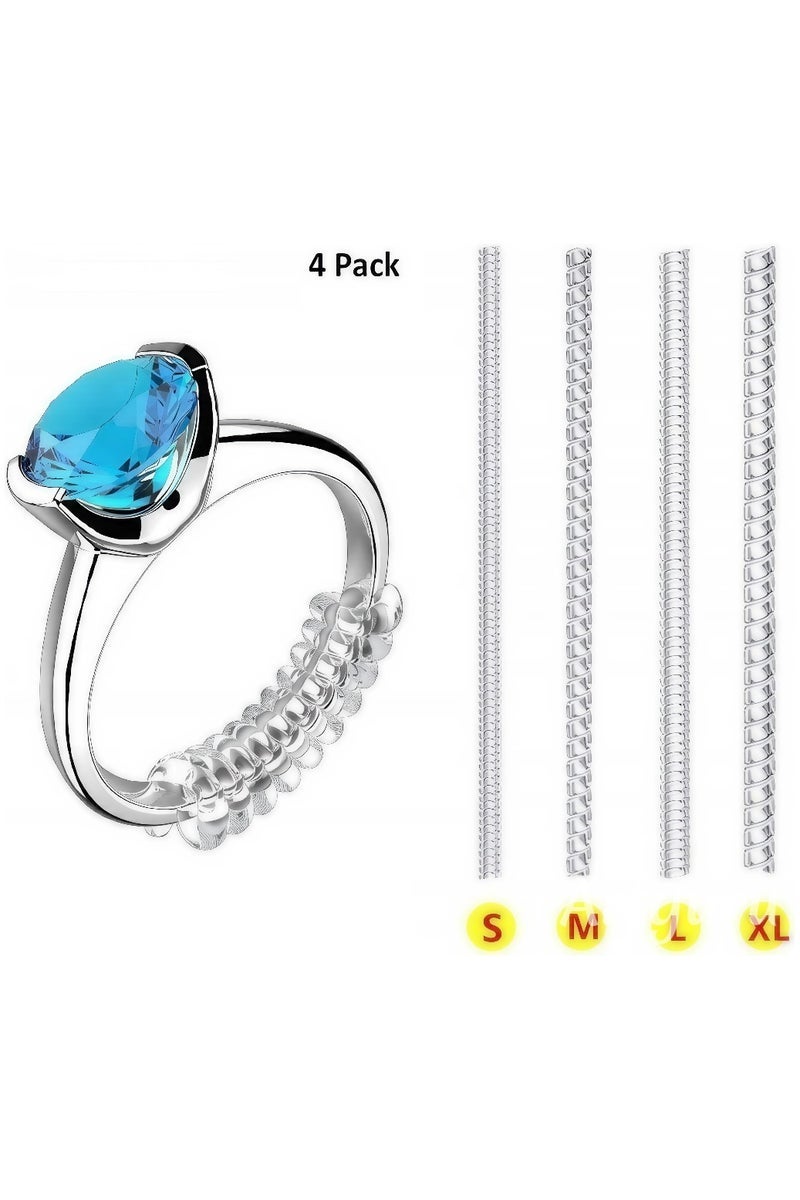 طقم ضبط حجم الخاتم السيليكون الشفاف 4 قطع مقاسات مختلفة - Image 1