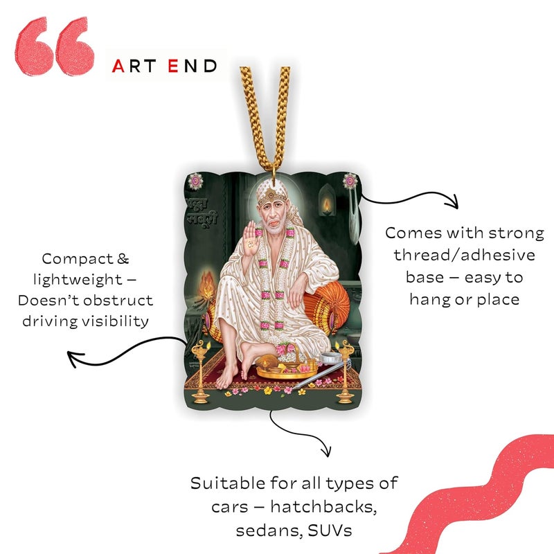 ART END ARTEND car Rearview Mirror Ornament shiridi saibaba Idol car Accessories - Image 5