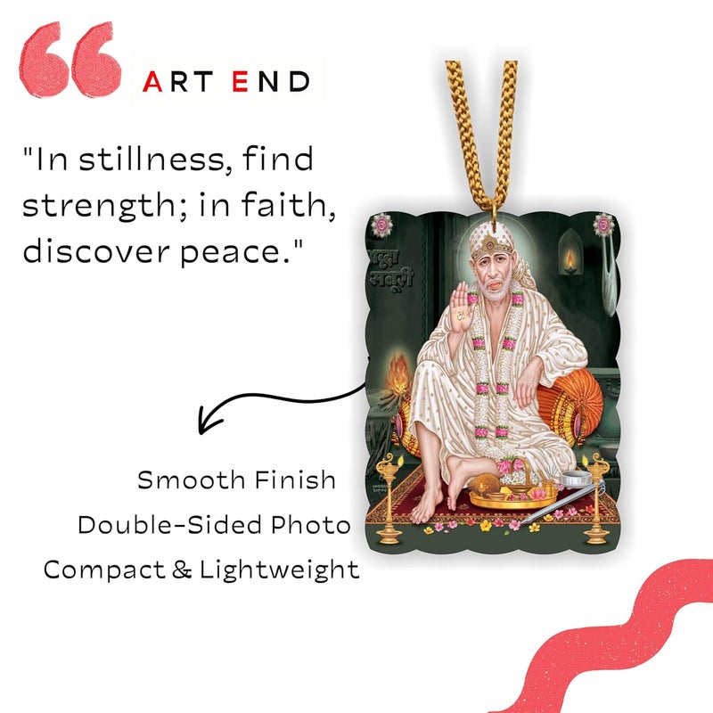 ART END ARTEND car Rearview Mirror Ornament shiridi saibaba Idol car Accessories - Image 4