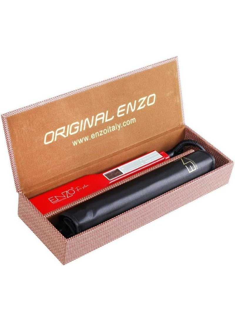 ENZO Professional مكواة شعر ENZO EN-3667 تيتانيوم – مكواة مسطحة احترافية بتقنية لوحة تيتانيوم المتقدمة، درجة حرارة قابلة للتعديل، وسرعة تسخين عالية - النسخة الدولية - Image 2