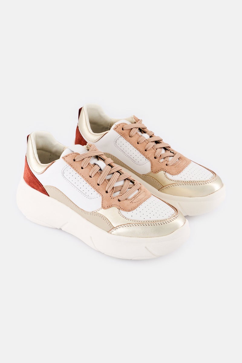 GEOX Women Nebula 2,0 Lace Up Casual Shoes, Multicolor - Image 1