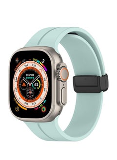 TenTech Silicone Magnetic Sports Band for Apple Watch Ultra/Ultra 2, Size 49mm 45mm 44mm 42, Soft Band for iWatch Series 9/8/7/6/5/4/3/2/1/SE - Mint Green
