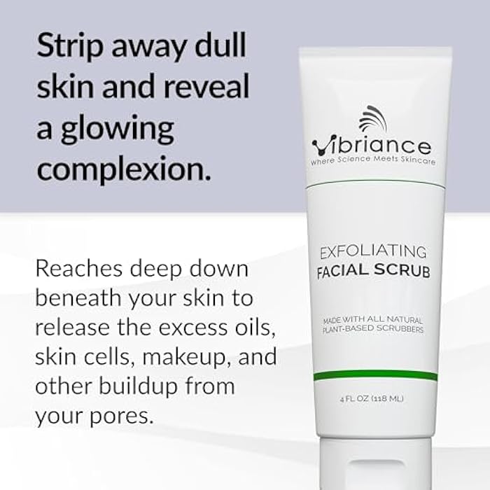 Vibriance Ultra-Gentle Face Scrub, 4 fl oz - Exfoliating Facial Wash Unclogs Pores - Sulfate and Paraben-Free Exfoliator For All Skin Types - Made with Natural Ingredients - Image 2