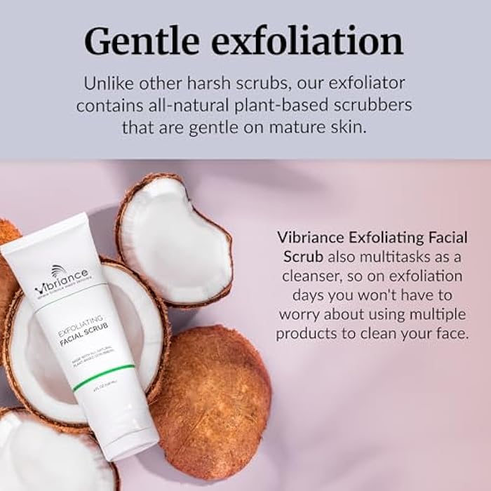 Vibriance Ultra-Gentle Face Scrub, 4 fl oz - Exfoliating Facial Wash Unclogs Pores - Sulfate and Paraben-Free Exfoliator For All Skin Types - Made with Natural Ingredients - Image 5