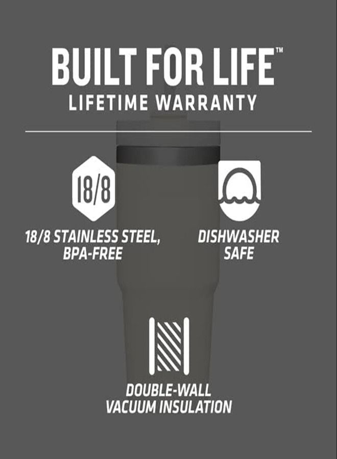 Arabest 40oz Steel Vacuum Mug with Handle and Straw Black  - Image 3
