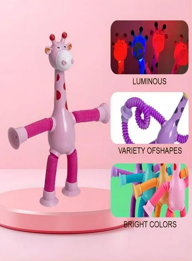 Quasar It's New Bendable Telescopic Giraffe Shape Changing Tubes Sensory Toys Pop Creative Suction Strees Relif Toy for Children Toddler Pack of 1 - Multicolor - Image 3