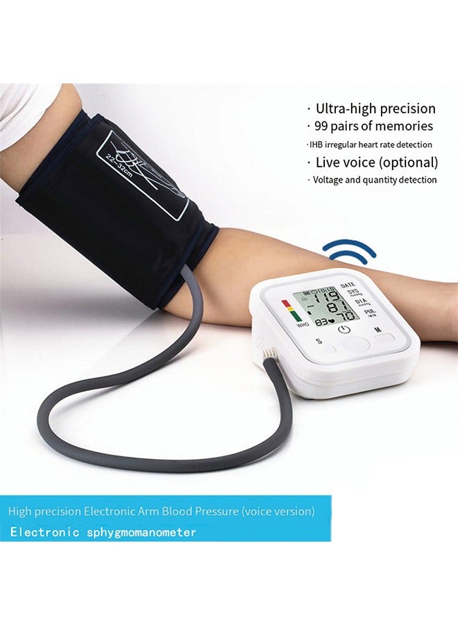 Upper Arm Electronic Blood Pressure Monitor – Medical-Grade Accuracy, Home Use, English Voice Guidance, Automatic Detection, Type-C Power Cable - Image 1