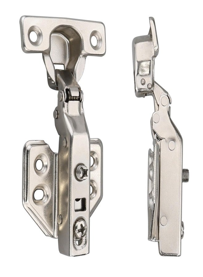 Luokim 26mm Mini Cup Soft Close Hinge for Thin Door Full Overlay Concealed Cabinet Hinge with Screws Nickel Finish 2 Pcs - Image 4