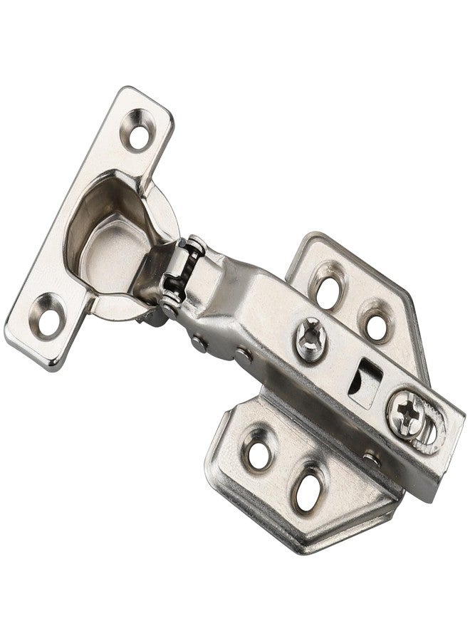Luokim 26mm Mini Cup Soft Close Hinge for Thin Door Full Overlay Concealed Cabinet Hinge with Screws Nickel Finish 2 Pcs - Image 5