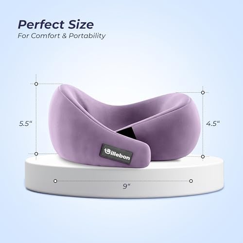 Billebon Gel Infused Memory Foam Neck Pillow, Travel Pillow with Adjustable Velcro Straps, Neck Pillow for Travelling & Flight Travel, Ergonomic Support for Comfort & Pain Relief (Lavender) - Image 5