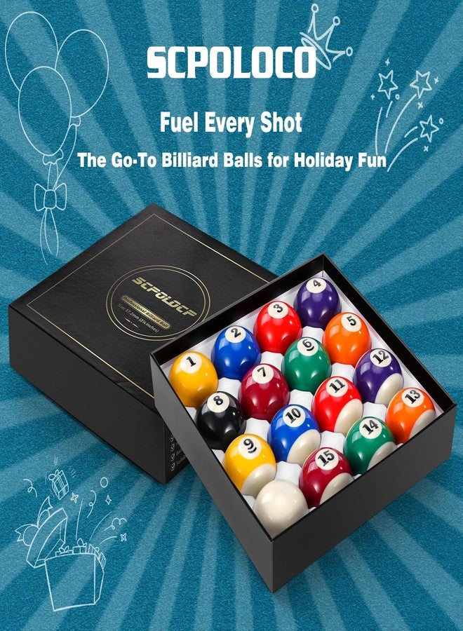 Scpoloco Pool Balls Billiard Set - 16 Regulation Billiard Balls for Pool Table, Pool Table Balls Set, Billiards Accessories for Home or Club Play - Image 3