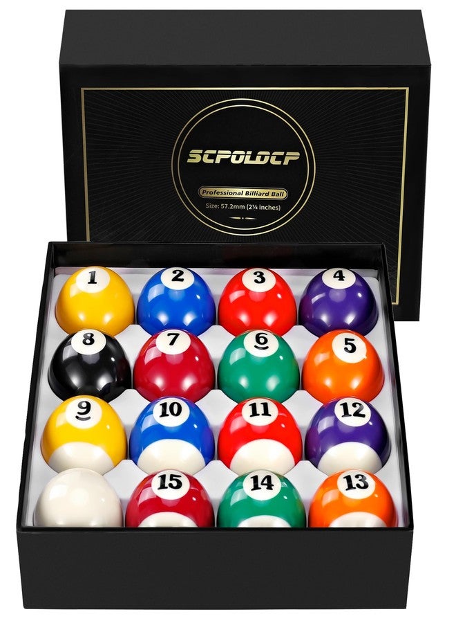 Scpoloco Pool Balls Billiard Set - 16 Regulation Billiard Balls for Pool Table, Pool Table Balls Set, Billiards Accessories for Home or Club Play - Image 1