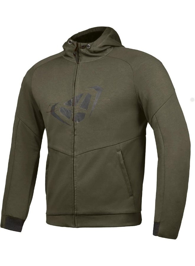 ixon جاكيت دراجة نارية من إكسون تاتشداون من القماش، أخضر بني، L - Image 1